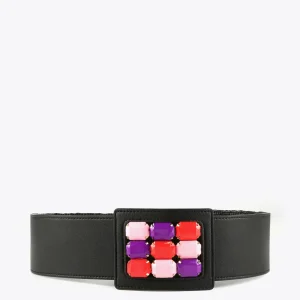 Lola Casademunt Accesorios<Cinturón elástico efecto ráfia NEGRO