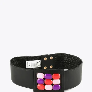 Lola Casademunt Accesorios<Cinturón elástico efecto ráfia NEGRO