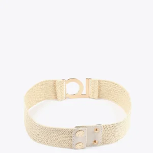Lola Casademunt Accesorios<Cinturón elástico efecto ráfia CRUDO