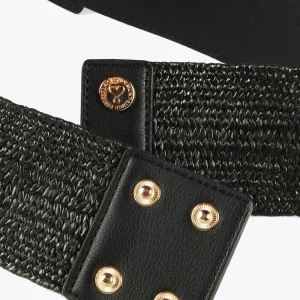 Lola Casademunt Accesorios<Cinturón elástico efecto ráfia NEGRO