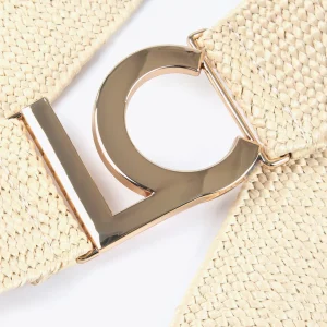 Lola Casademunt Accesorios<Cinturón elástico efecto ráfia CRUDO