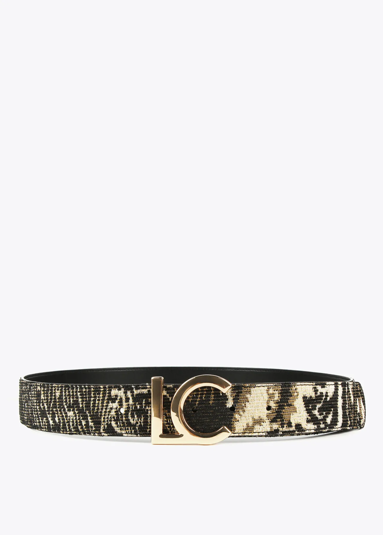 cinturn_jacquard_0.webp Lola Casademunt Animal Print | Cinturones<Cinturón jacquard NEGRO-METAL