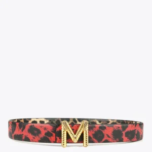 Lola Casademunt Animal Print | Cinturones<Cinturón reversible animal print ROJO-CRUDO