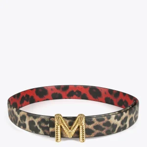 Lola Casademunt Animal Print | Cinturones<Cinturón reversible animal print ROJO-CRUDO