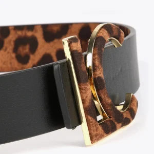 Lola Casademunt Cinturones | Animal Print<Cinturón reversible animal print MARRON-NEGRO