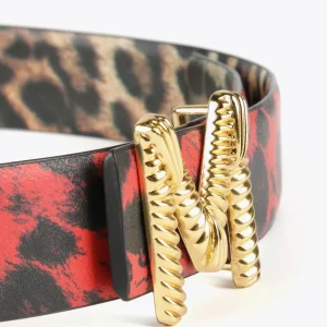 Lola Casademunt Animal Print | Cinturones<Cinturón reversible animal print ROJO-CRUDO