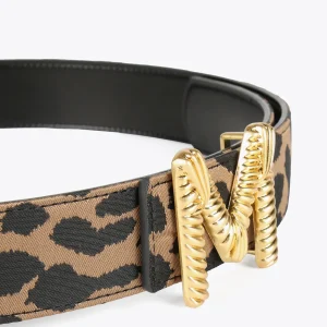Lola Casademunt Animal Print | Cinturones<Cinturón reversible estampado animal y negro CRUDO-NEGRO