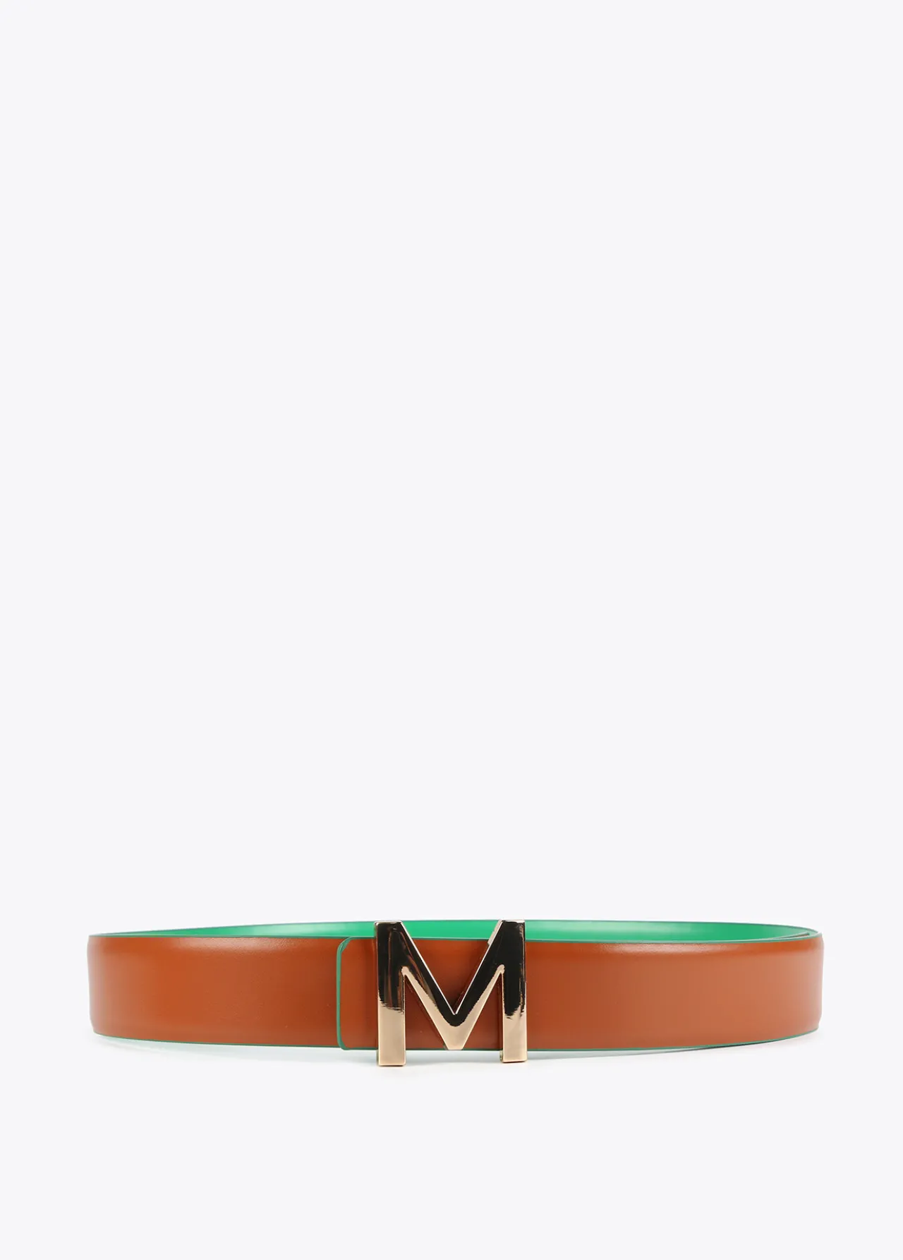 cinturn_reversible_hebilla_dorada_1.webp Lola Casademunt Accesorios<Cinturón reversible hebilla dorada VERDE