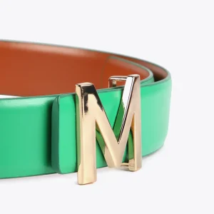 Lola Casademunt Accesorios<Cinturón reversible hebilla dorada VERDE