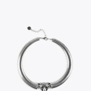 Lola Casademunt Bisuteria<Collar cabeza leopardo DORADO