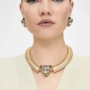 Lola Casademunt Bisuteria<Collar cabeza leopardo DORADO