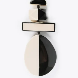 Lola Casademunt Bisuteria<Collar colgante blanco y negro BLANCO-NEGRO