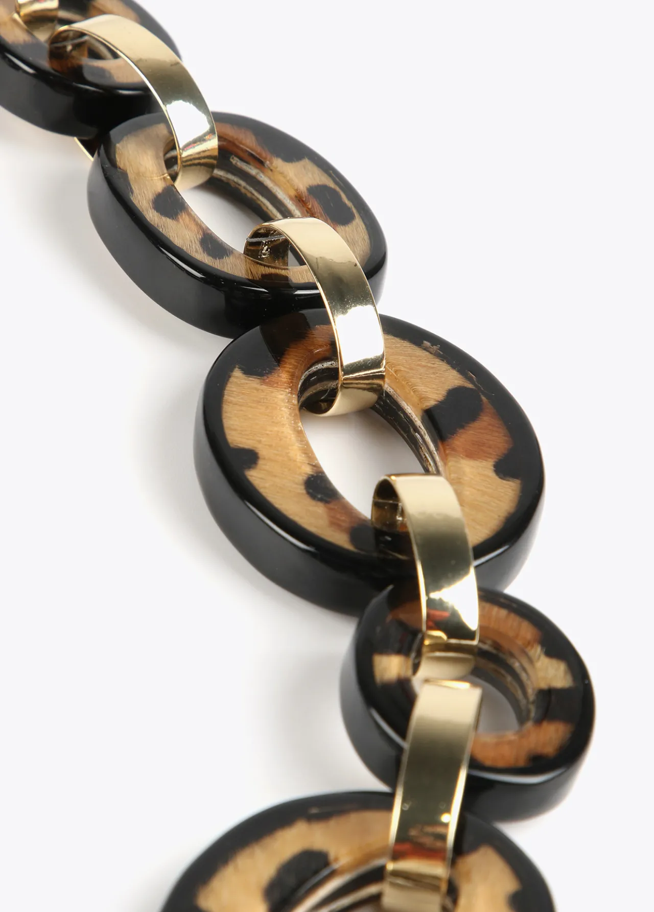collar_con_aros_animal_print_4.webp Lola Casademunt Bisuteria<Collar con aros animal print MARRON