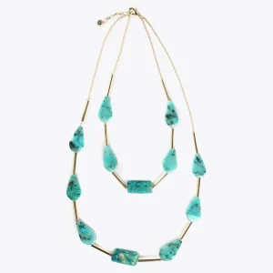 Lola Casademunt Bisuteria<Collar con cadena doble TURQUESA