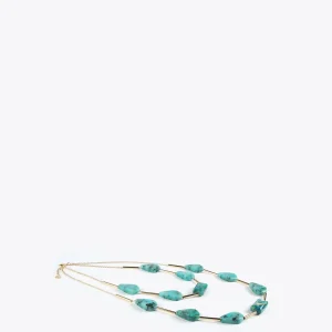 Lola Casademunt Bisuteria<Collar con cadena doble TURQUESA