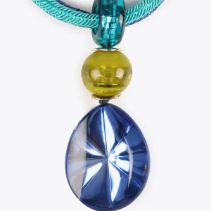 Lola Casademunt Bisuteria<Collar con maxi colgante AZULELECTRICO