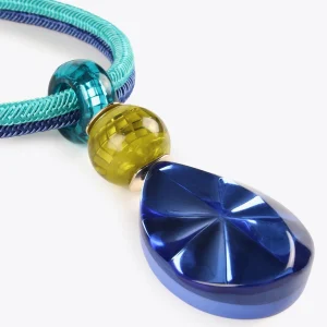 Lola Casademunt Bisuteria<Collar con maxi colgante AZULELECTRICO