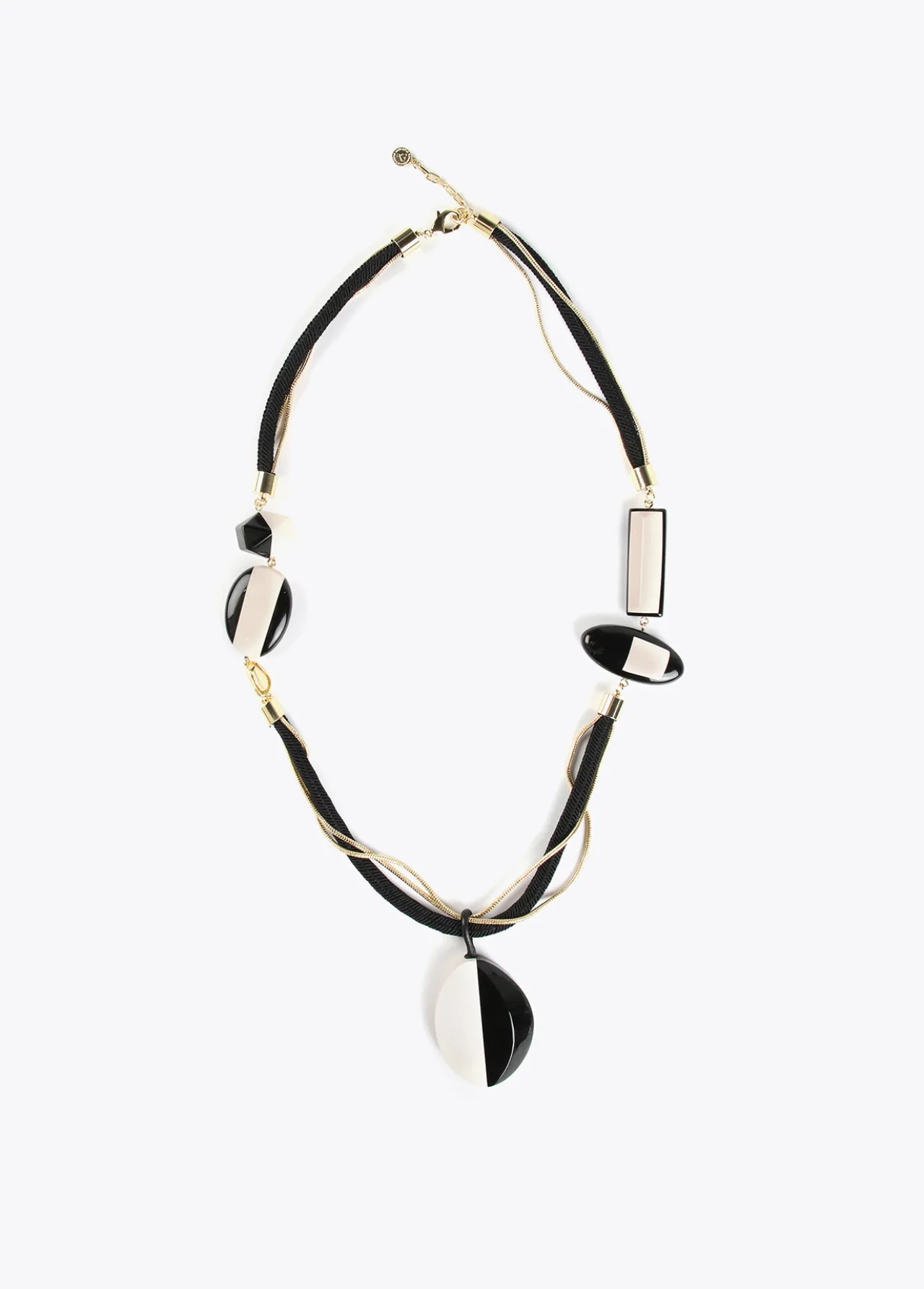 collar_cordn_blanco_y_negro_0.webp Lola Casademunt Bisuteria<Collar cordón blanco y negro BLANCO-NEGRO