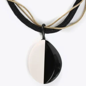 Lola Casademunt Bisuteria<Collar cordón blanco y negro BLANCO-NEGRO
