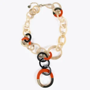 Lola Casademunt Bisuteria<Collar de aros bicolor MARRON-ROJO