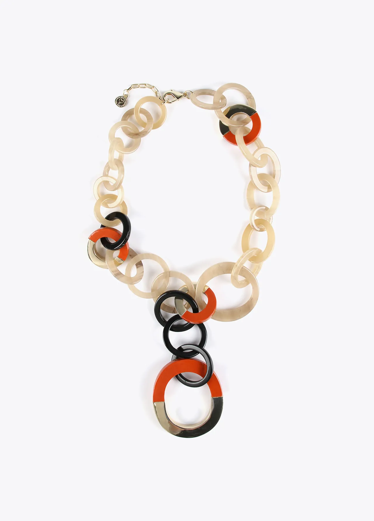 collar_de_aros_bicolor_0.webp Lola Casademunt Bisuteria<Collar de aros bicolor MARRON-ROJO