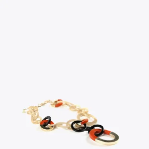 Lola Casademunt Bisuteria<Collar de aros bicolor MARRON-ROJO