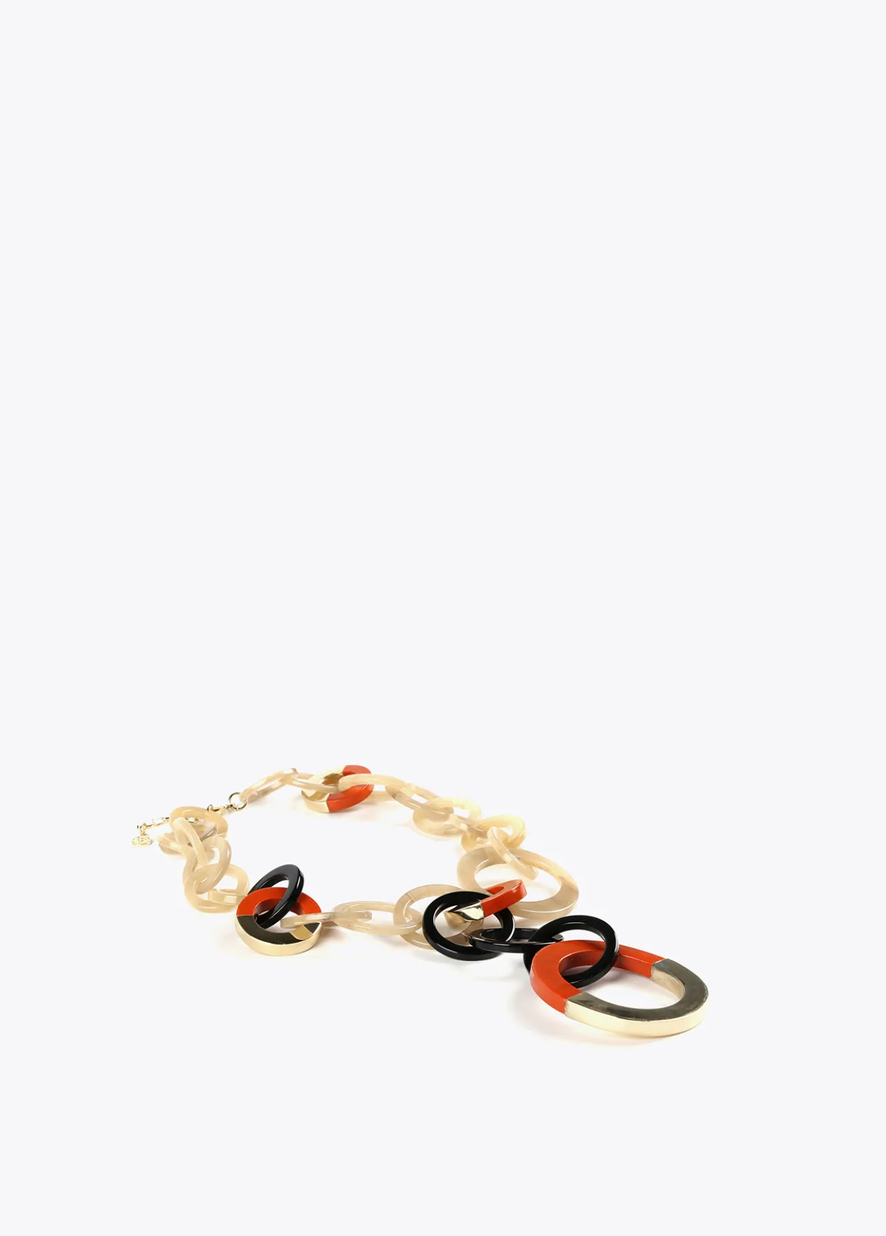 collar_de_aros_bicolor_2.webp Lola Casademunt Bisuteria<Collar de aros bicolor MARRON-ROJO