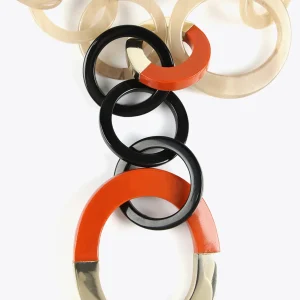Lola Casademunt Bisuteria<Collar de aros bicolor MARRON-ROJO