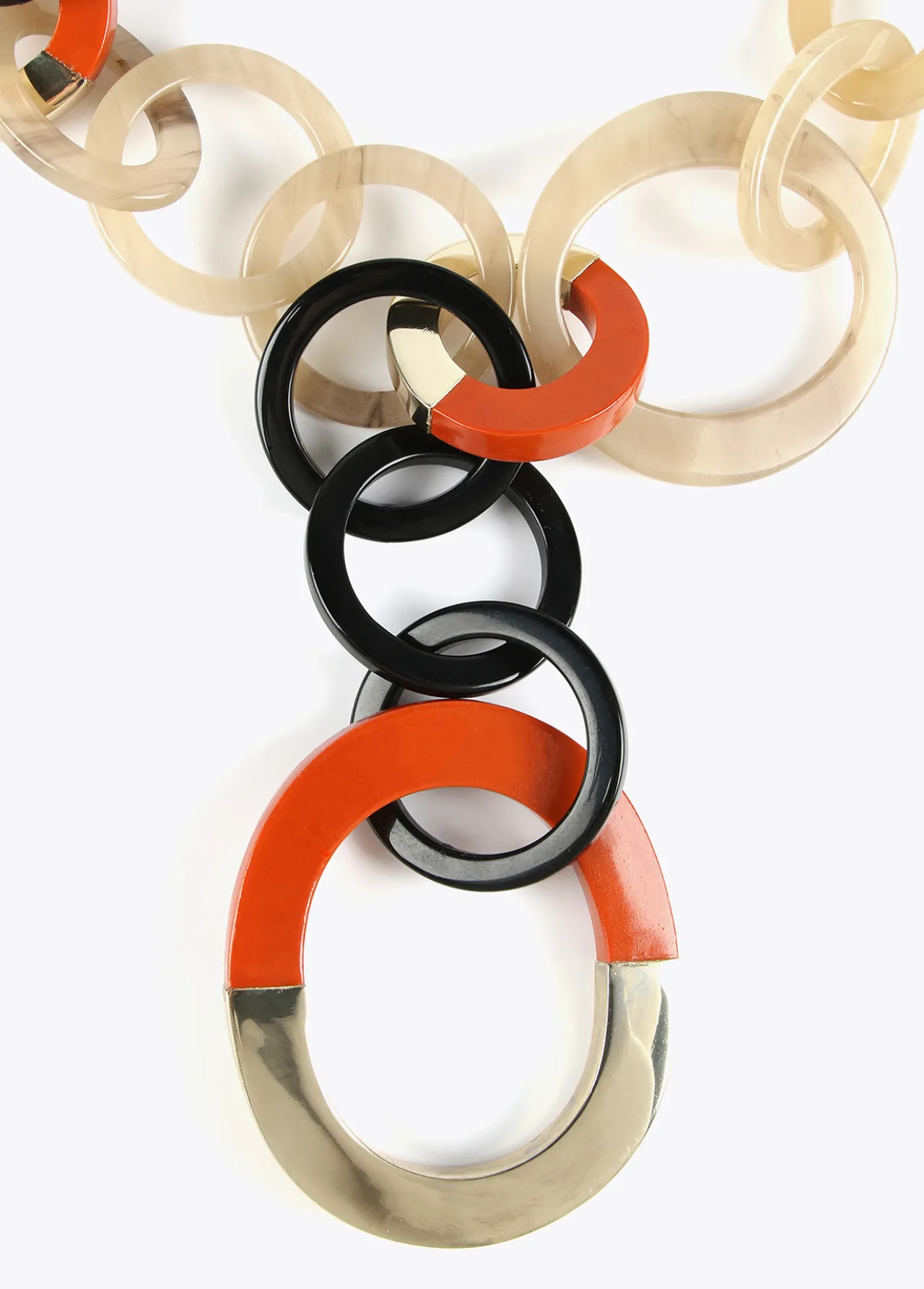 collar_de_aros_bicolor_3.webp Lola Casademunt Bisuteria<Collar de aros bicolor MARRON-ROJO