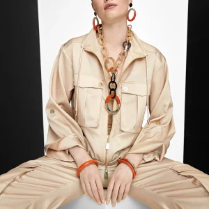 Lola Casademunt Bisuteria<Collar de aros bicolor MARRON-ROJO