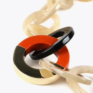Lola Casademunt Bisuteria<Collar de aros bicolor MARRON-ROJO