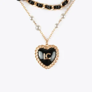 Lola Casademunt Collares<Collar doble METAL-NEGRO