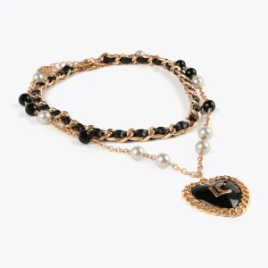 Lola Casademunt Collares<Collar doble METAL-NEGRO