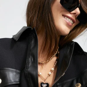 Lola Casademunt Collares<Collar doble METAL-NEGRO