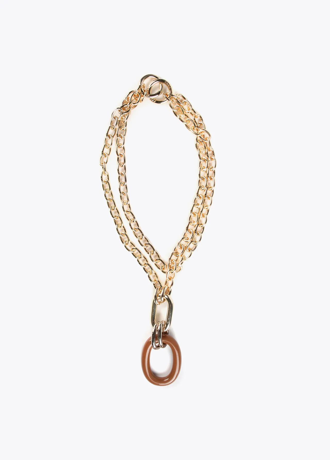 collar_doble_cadena_y_colgante_0-1.webp Lola Casademunt Bisuteria<Collar doble cadena y colgante FUCSIA