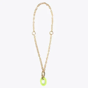 Lola Casademunt Bisuteria<Collar doble cadena y colgante FUCSIA