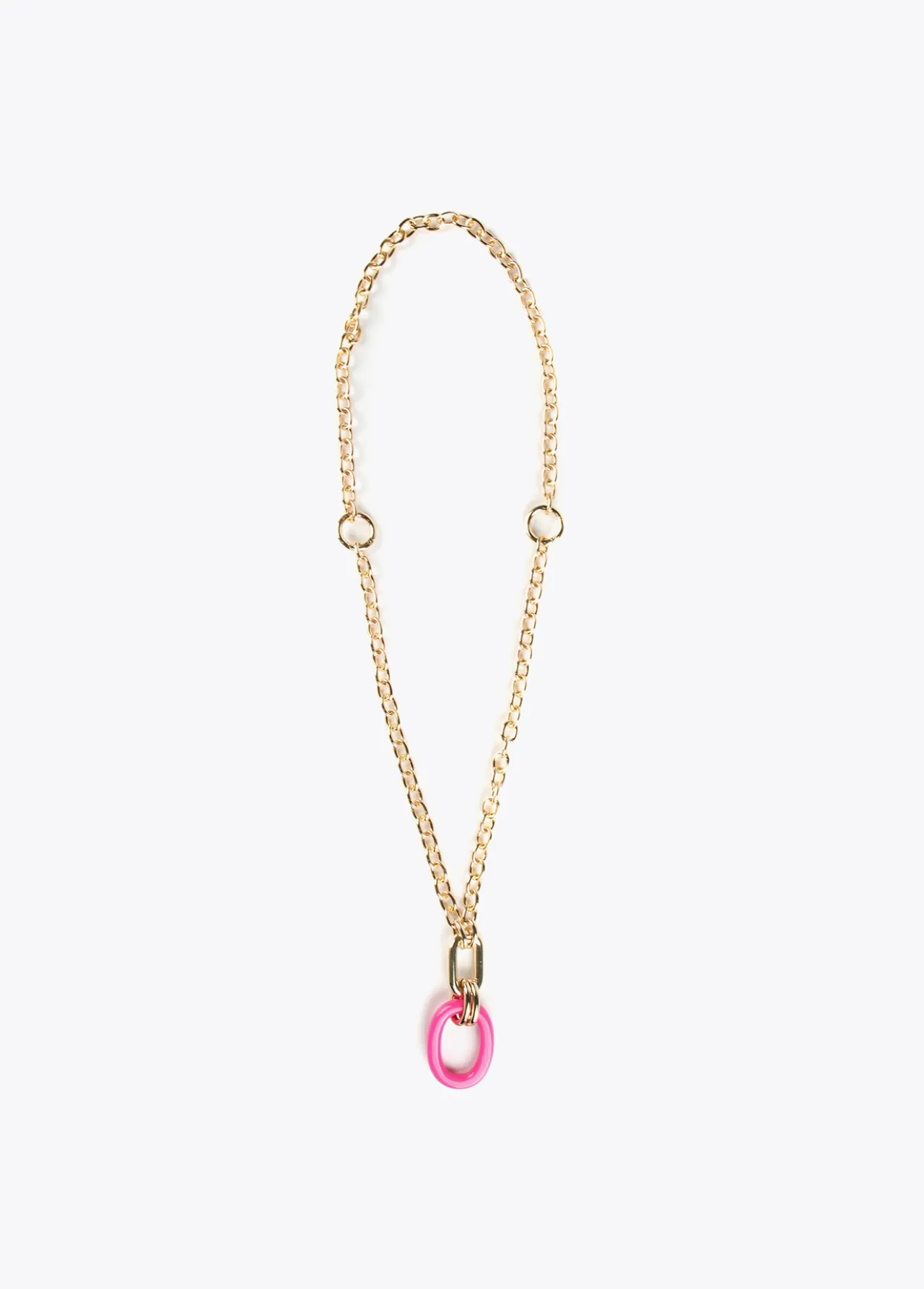 collar_doble_cadena_y_colgante_2.webp Lola Casademunt Bisuteria<Collar doble cadena y colgante FUCSIA