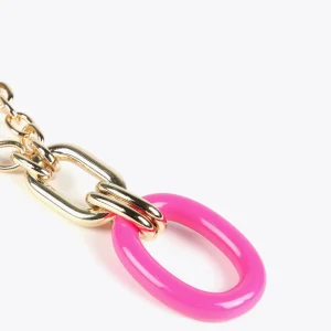 Lola Casademunt Bisuteria<Collar doble cadena y colgante FUCSIA