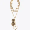Lola Casademunt Collares<Collar doble con colgantes DORADO