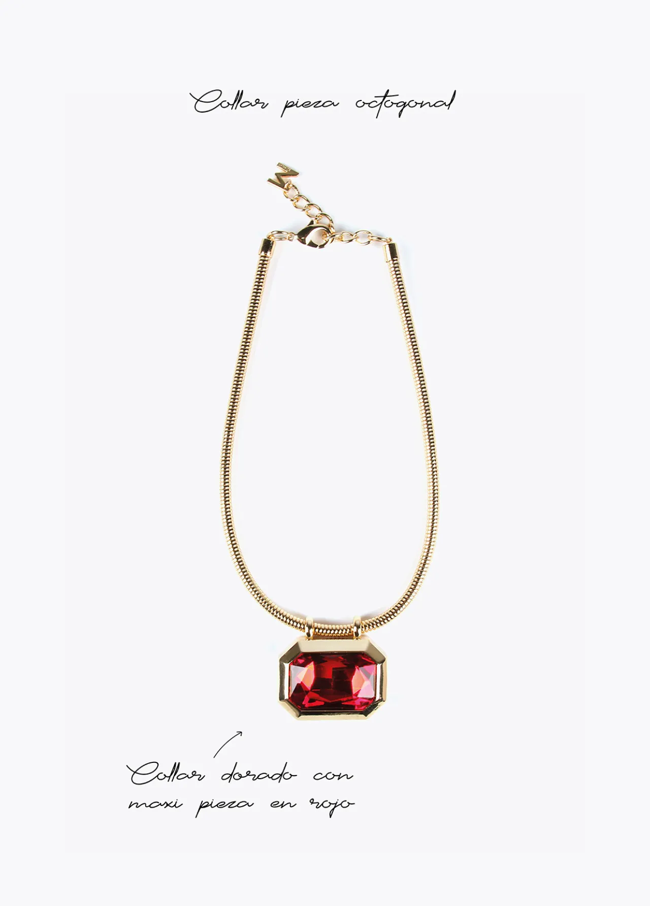 collar_dorado_con_colgante_0.webp Lola Casademunt Bisuteria<Collar dorado con colgante ROJO