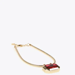 Lola Casademunt Bisuteria<Collar dorado con colgante ROJO