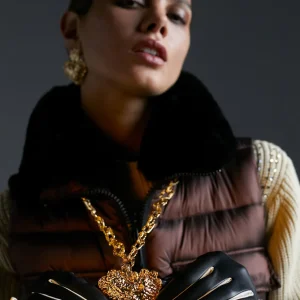 Lola Casademunt Collares<Collar largo con corazón DORADO