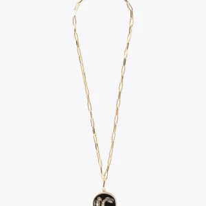 Lola Casademunt Collares<Collar eslabones y colgante METAL-NEGRO