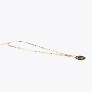 Lola Casademunt Collares<Collar eslabones y colgante METAL-NEGRO
