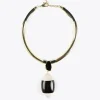 Lola Casademunt Bisuteria<Collar gargantilla blanco y negro BLANCO-NEGRO