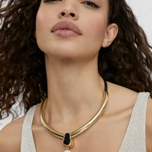 Lola Casademunt Bisuteria<Collar gargantilla blanco y negro BLANCO-NEGRO