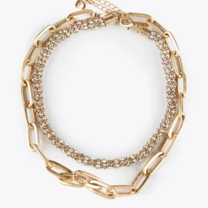 Lola Casademunt Collares<Collar gargantilla doble DORADO