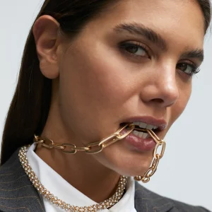 Lola Casademunt Collares<Collar gargantilla doble DORADO