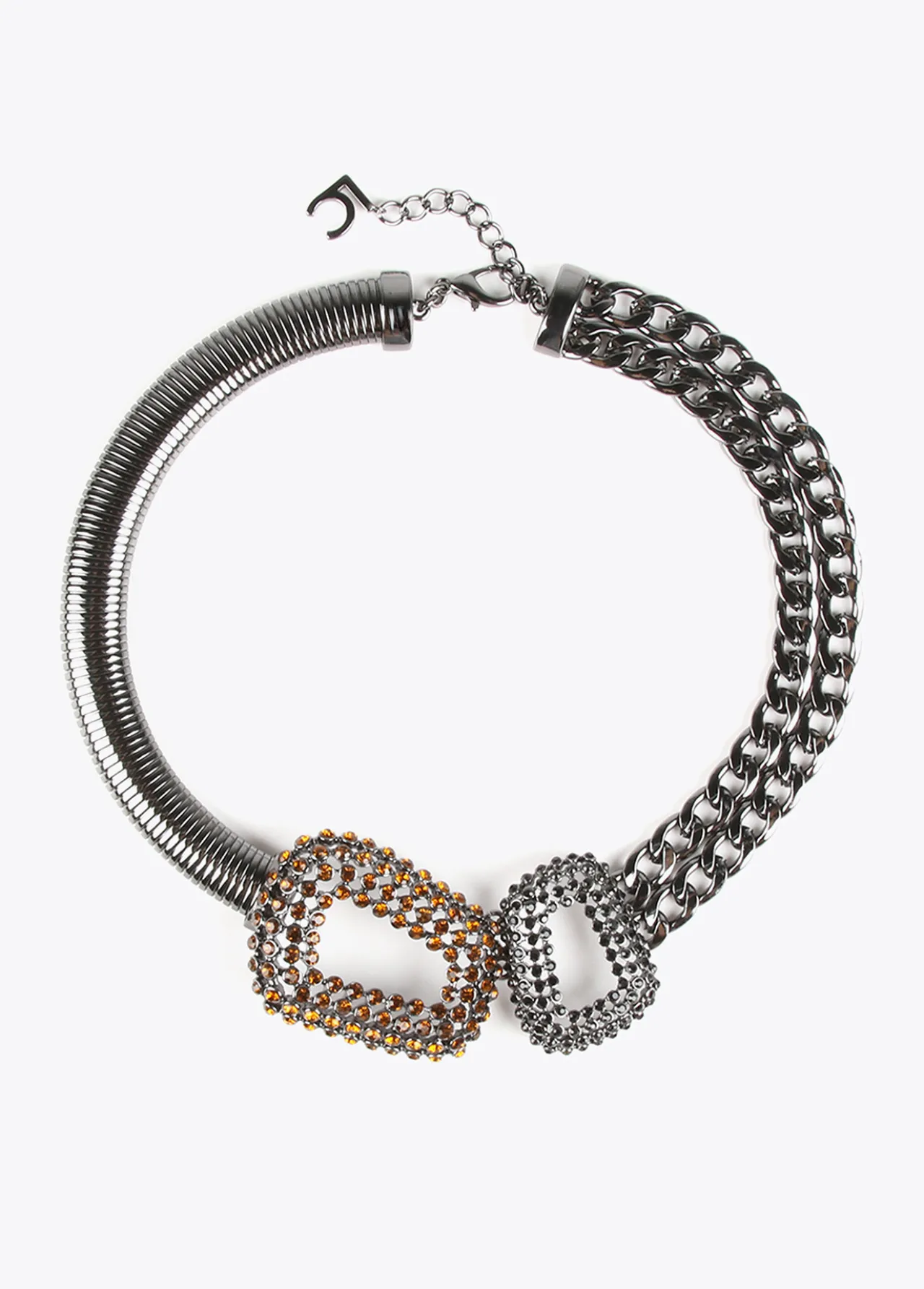 collar_gargantilla_doble_pieza_0.webp Lola Casademunt Collares<Collar gargantilla doble pieza METAL-NEGRO