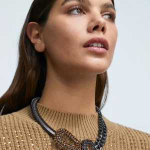 Lola Casademunt Collares<Collar gargantilla doble pieza METAL-NEGRO